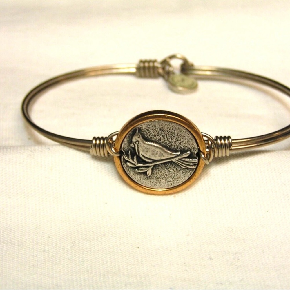 ...LUCA & DANNI... Silver Tone, Gold Tone Cardinal Bird Bracelet...